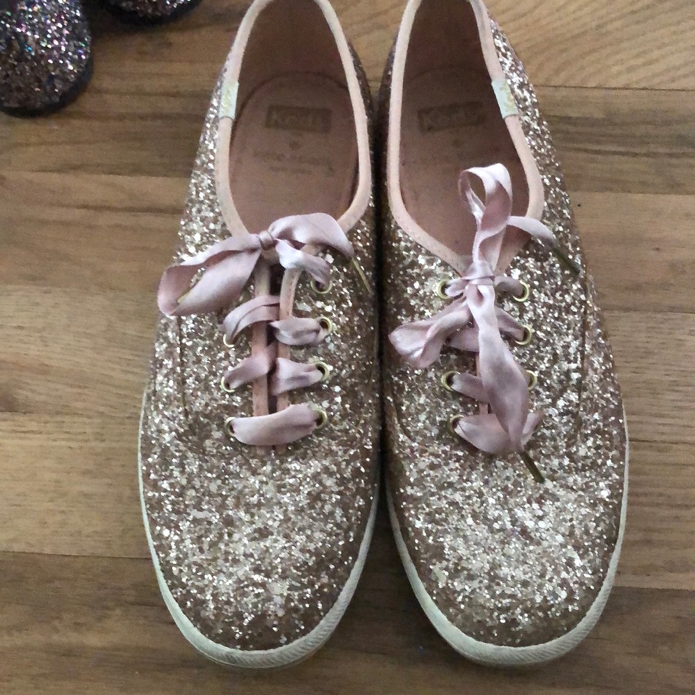 Kate Spade x Keds pink glitter sneakers 8